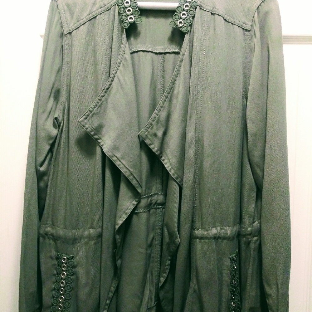 Tru Self Olive Green Jacket with Silver Studding